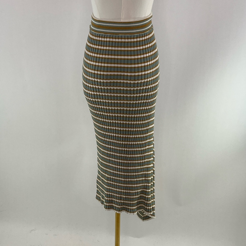Club Monaco Assymmetrical Striped Ribbed Skirt, XS/TP - Picture 3 of 9